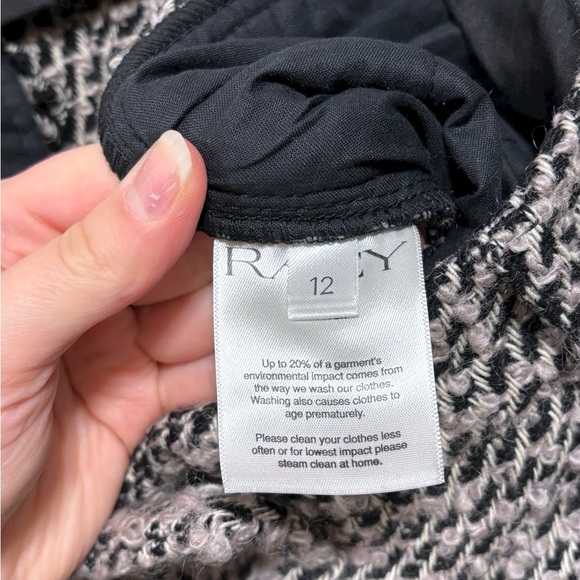 RAEY Wool-Blend Tweed Neutral Pleated Tapered Trousers Size 12 - Picture 7 of 10